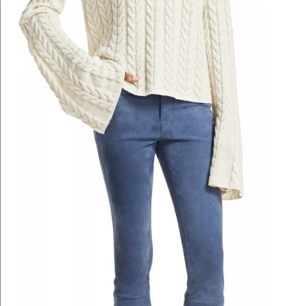 Theory Stretch Suede Leather Pant Size 12